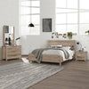 Alice 4 Pieces Bedroom Suite Natural Wood Like MDF Structure Double Size Oak Colour Bed, Bedside Table & Dresser