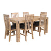 9 Pieces Dining Suite 210cm Large Size Dining Table & 8X Chairs with Solid Acacia Wooden Base in Oak Colour