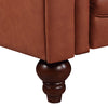 Single Seater Brown Sofa Armchair for Lounge Chesterfireld Style Button Tufted in Faux Leather