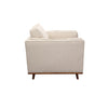 Single Seater Armchair Sofa Modern Lounge Accent Chair in Beige Fabric with Wooden Frame