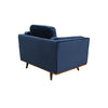 Single Seater Armchair Sofa Modern Lounge Accent Chair in Soft Blue Velvet with Wooden Frame