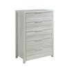 Tallboy with 5 Storage Drawers Natural Wood like MDF in White Ash Colour