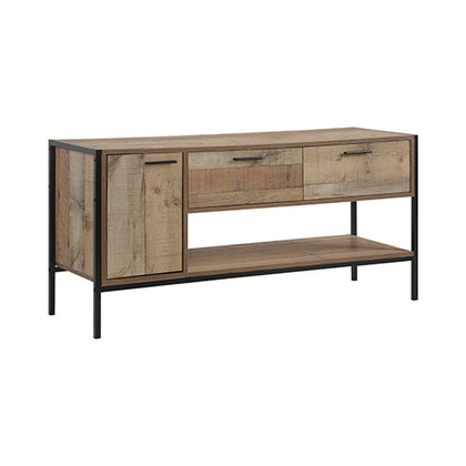 TV Cabinet with 2 Storage Drawers Cabinet Natural Wood Like Particle board Entertainment Unit in Oak colour