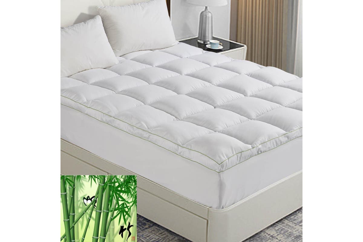 Luxton King Size 1000GSM Bamboo Mattress Topper with Gusset Support