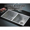 820x457mm Handmade Stainless Steel Undermount / Topmount Kitchen Laundry Sink with Waste