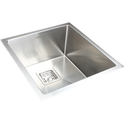 430x455mm Handmade 1.5mm Stainless Steel Undermount / Topmount Kitchen Sink with Square Waste