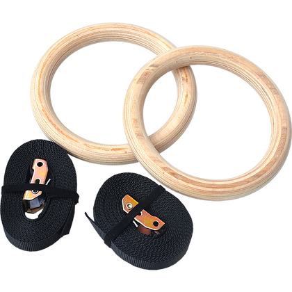 Wooden Gymnastic Rings Olympic Gym Strength Training