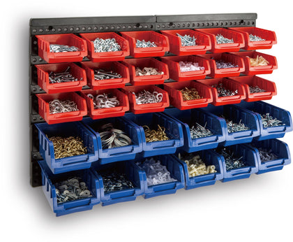 30 Bin Wall Mounted Rack Storage Organiser