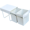 Pull Out Bin Kitchen Double Dual Slide Garbage Rubbish Waste 2X20L