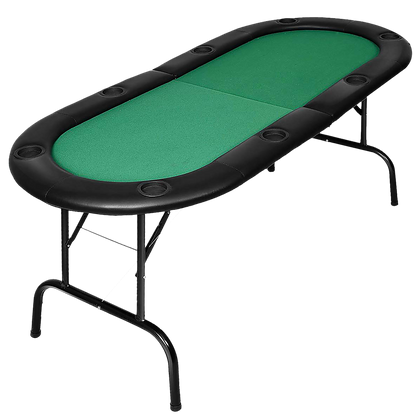 185cm 8 Player Folding Poker Blackjack Table with Cup Holder