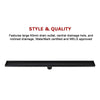 900mm Tile Insert Bathroom Shower Black Grate Drain w/Centre outlet Floor Waste