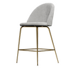 Adie Grey Velvet Barstool Set of Two