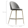 Adie Grey Velvet Barstool Set of Two