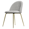 Adie Grey Velvet Dining Chair with Gold Legs Set of 2