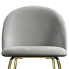 Adie Grey Velvet Dining Chair with Gold Legs Set of 2