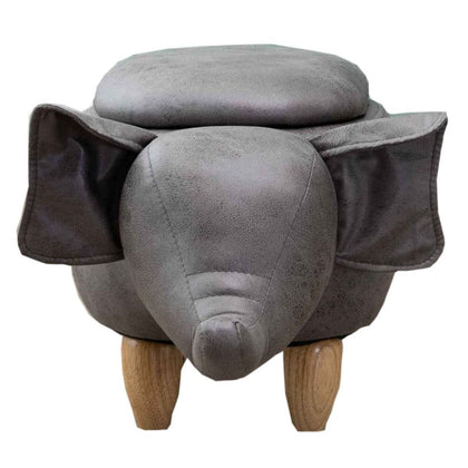 Elle Ash Grey Elephant Ottoman with Storage