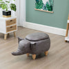 Elle Ash Grey Elephant Ottoman with Storage