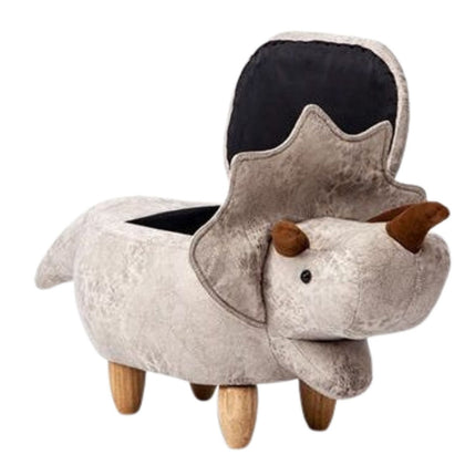 Ben Ash Grey Triceratops Ottoman with Storage