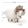 Ben Ash Grey Triceratops Ottoman with Storage