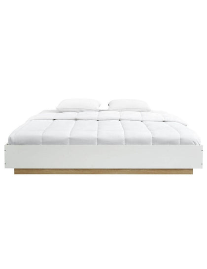 Aiden Industrial Contemporary White Oak Bed Base Bed Frame