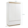 Aiden Industrial Contemporary White Oak Wardrobe