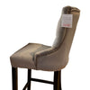 Little Lady Grey Bar Stool Quilted Velvet with a Silver-toned Ring Knocker