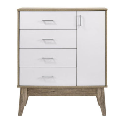 Tallboy 4 Chest of Drawers with Door Cabinet Storage Shelf