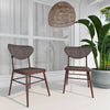 Sammy Modern Retro Brown Outdoor Dining Chair Set of 2