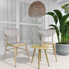 Sammy Modern Retro Natural White Outdoor Dining Chair Set of 2