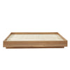 Walnut Oak Wood Floating Bed Base King