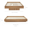 Walnut Oak Wood Floating Bed Base King