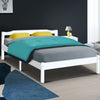 Artiss Double Full Size Wooden Bed Frame Mattress Base Timber Platform White