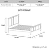 4 Pieces Bedroom Suite with Solid Acacia Wood Veneered Construction in King Size White Ash Colour Bed, Bedside Table & Tallboy