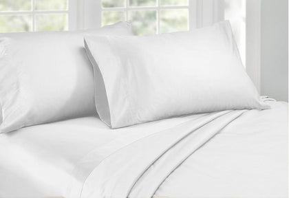 Ardor King Size 1000TC Cotton Rich Sheet Set (White Color)